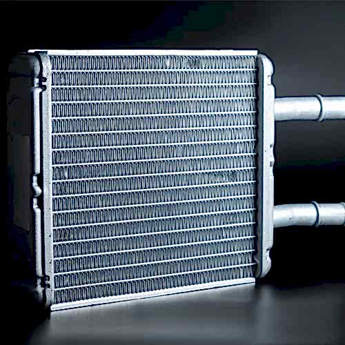 new-interior-heater-radiator-on-a-black-background-aluminum-radiator-spare-parts-Broughton Astley